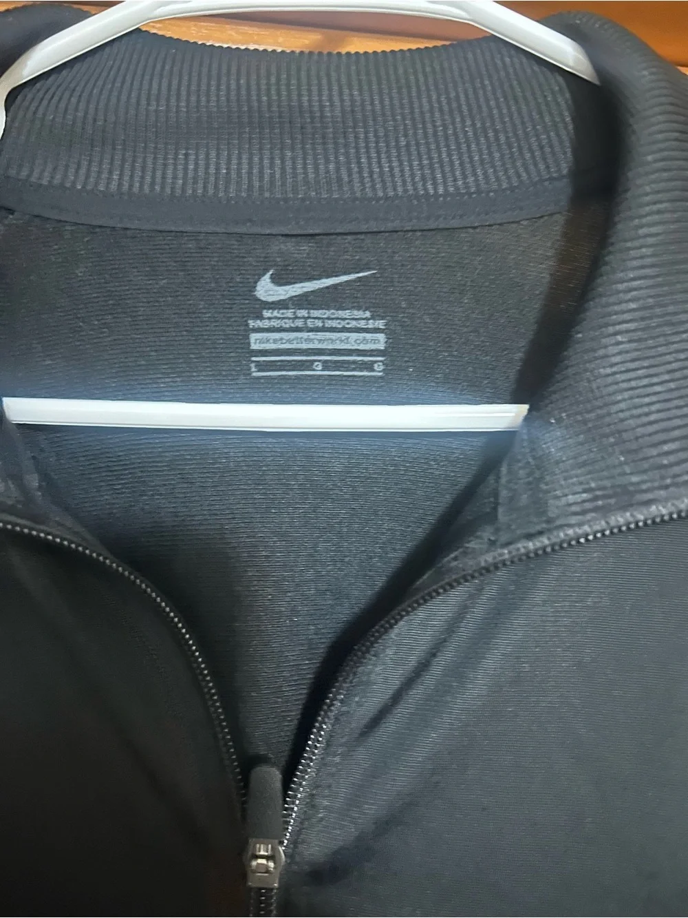 Nike Black and White Women's Full-Zip Varsity Jacket